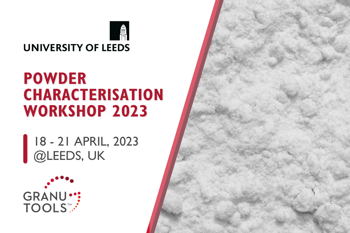 Granutools will attend Powder Characterisation Workshop on 18-20 April 2023 in Leeds, UK